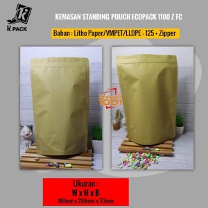 Standing Pouch Paper Metalized 1100+Zipper