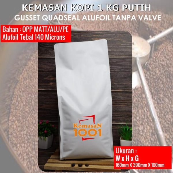 Gusset 2000 Tanpa Valve - Kemasan Kopi 1 Kg aluminium foil - Hitam Doff - Gambar 4