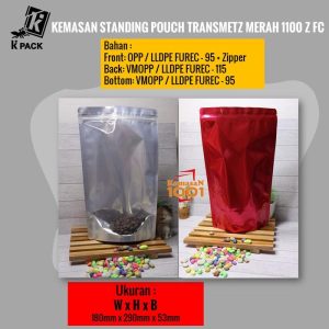 Standing Pouch Kombinasi Transmetz Merah 1100+Zipper