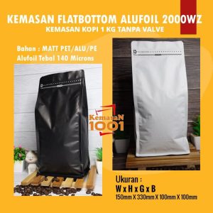 Kemasan Flat Bottom Import 2000 WZ Tanpa Valve - Hitam Doff