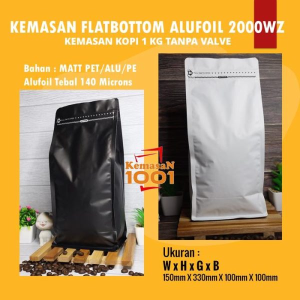 Kemasan Flat Bottom Import 2000 WZ Tanpa Valve - Hitam Doff