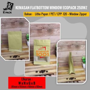 Kemasan Flat Bottom Window Ecopack 250WZ