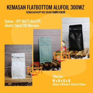 Kemasan Flat Bottom Impor 250WZ - Kemasan Kopi 100 gr Flatbottom Impor - Tosca