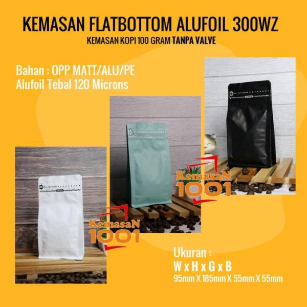 Kemasan Flat Bottom Impor 250WZ - Kemasan Kopi 100 gr Flatbottom Impor - Tosca