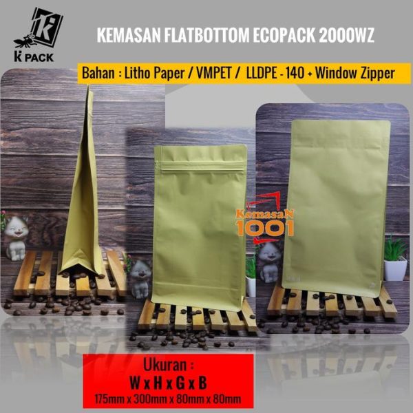 Kemasan Flat Bottom Ecopack 2000WZ