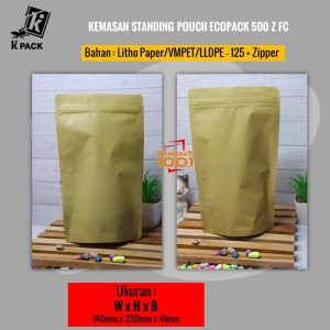 Standing Pouch Paper Metalized 500+Zipper