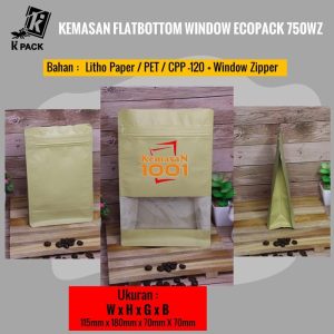 Kemasan Flat Bottom Window Ecopack 750WZ