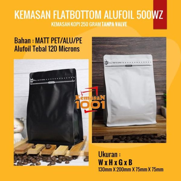 Kemasan Flat Bottom Import 500 WZ Tanpa Valve - Hitam Doff