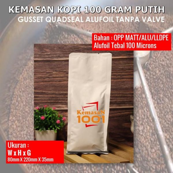 Gusset 250 Tanpa Valve - Kemasan Kopi 100 Gram - Hitam Doff - Gambar 3