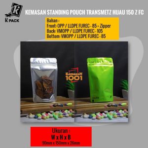 Standing Pouch Kombinasi Transmetz Hijau 150+Zipper