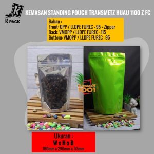 Standing Pouch Kombinasi Transmetz Hijau 1100+Zipper
