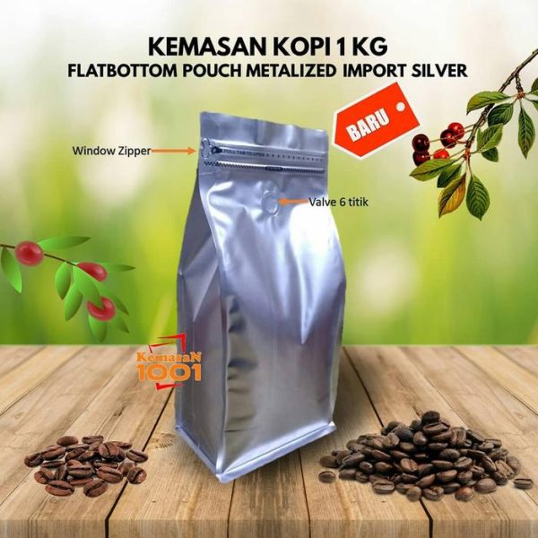 Kemasan Flatbottom Import 2000WZ - Kemasan Kopi 1 Kg Flatbottom Import - Gold - Gambar 3