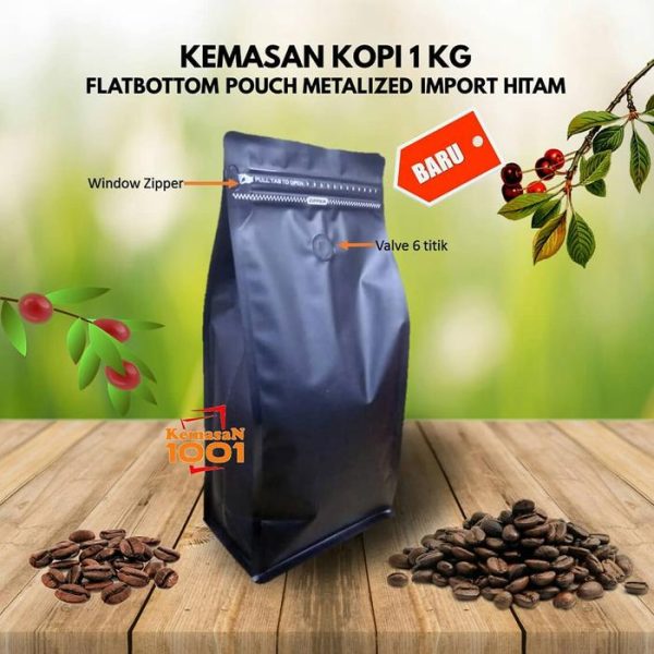 Kemasan Flatbottom Import 2000WZ - Kemasan Kopi 1 Kg Flatbottom Import - Gold - Gambar 2
