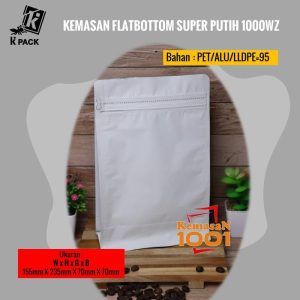 Kemasan Flat Bottom Alufoil Putih 1000WZ - Kemasan Kopi 500 gram
