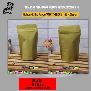 Standing Pouch Paper Metalized 250+Zipper