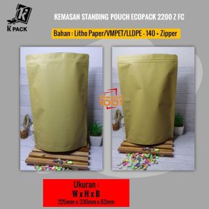 Standing Pouch Paper Metalized 2200+Zipper