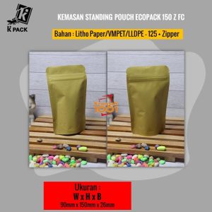 Standing Pouch Paper Metalized 150+Zipper
