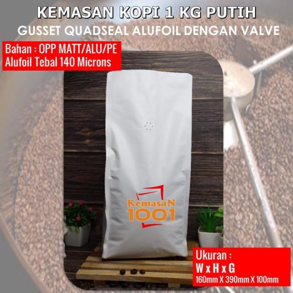 Kemasan Kopi 1 Kg - Gusset 2000 dengan Valve - Hitam Doff - Gambar 4